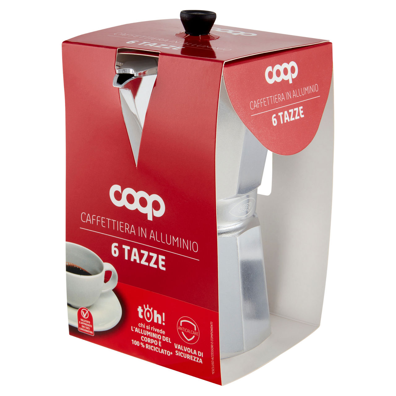 Caffettiera in alluminio 6 tazze