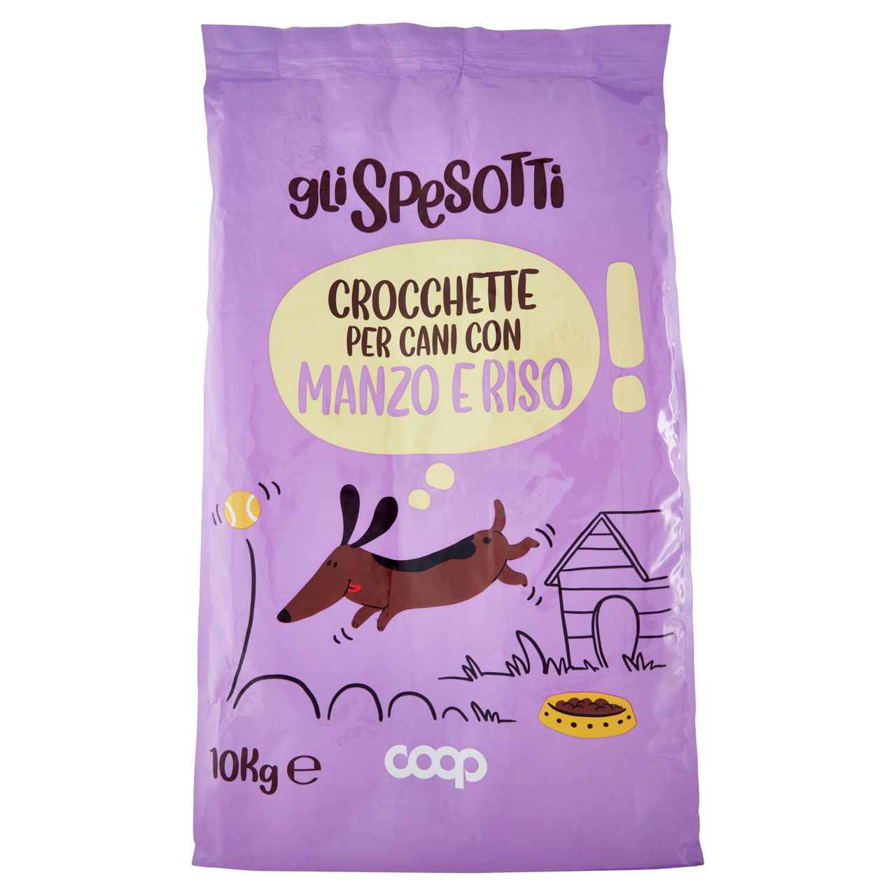 Secco cane crocchette per cani manzo riso coop sacco kg.10