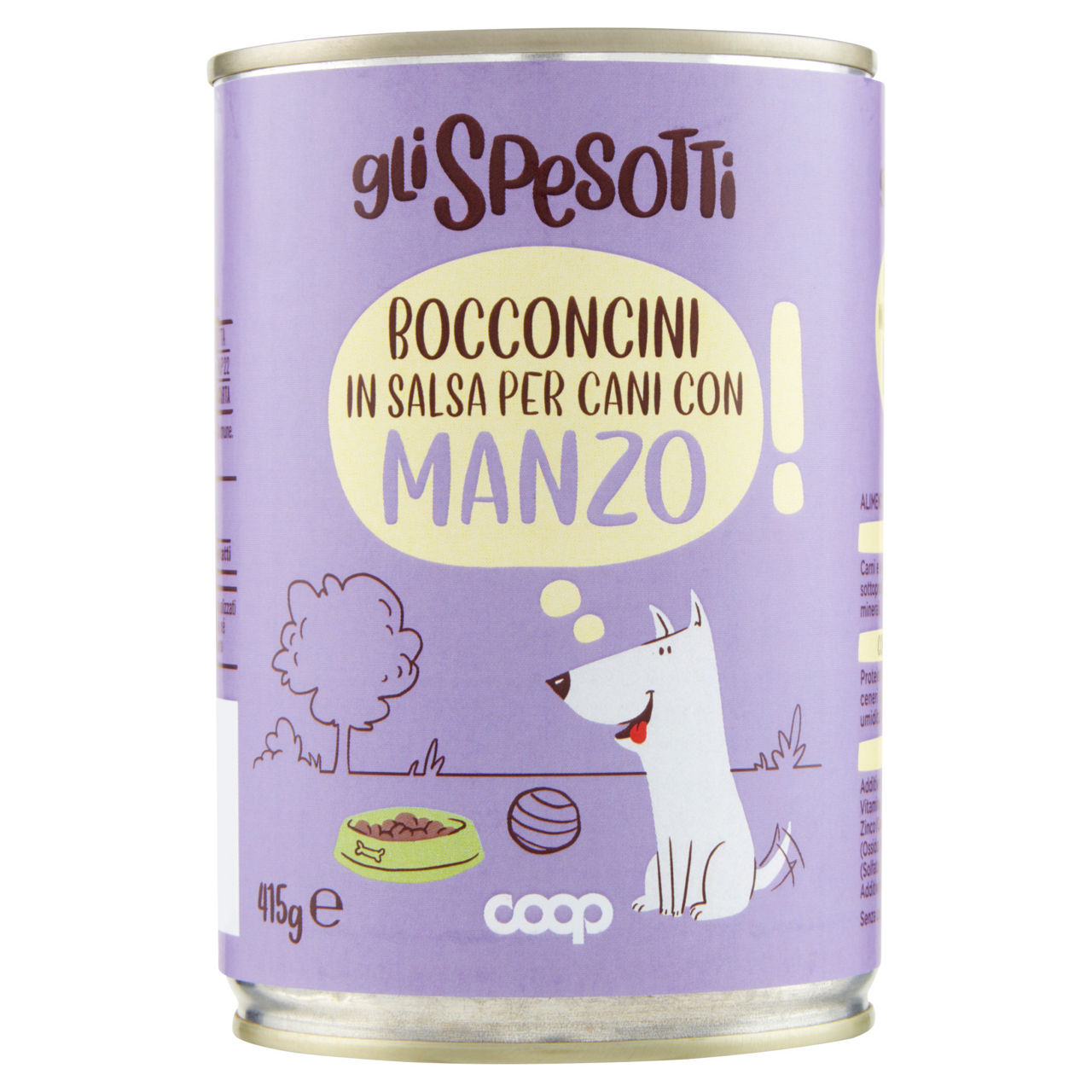 Umido cane bocconcini per cani manzo lattina coop g415 - Immagine 01