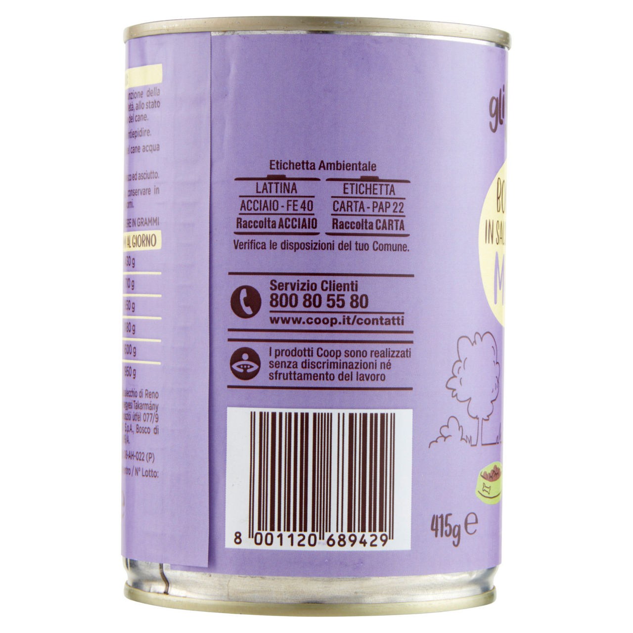 Umido cane bocconcini per cani manzo lattina coop g415 - Immagine 11