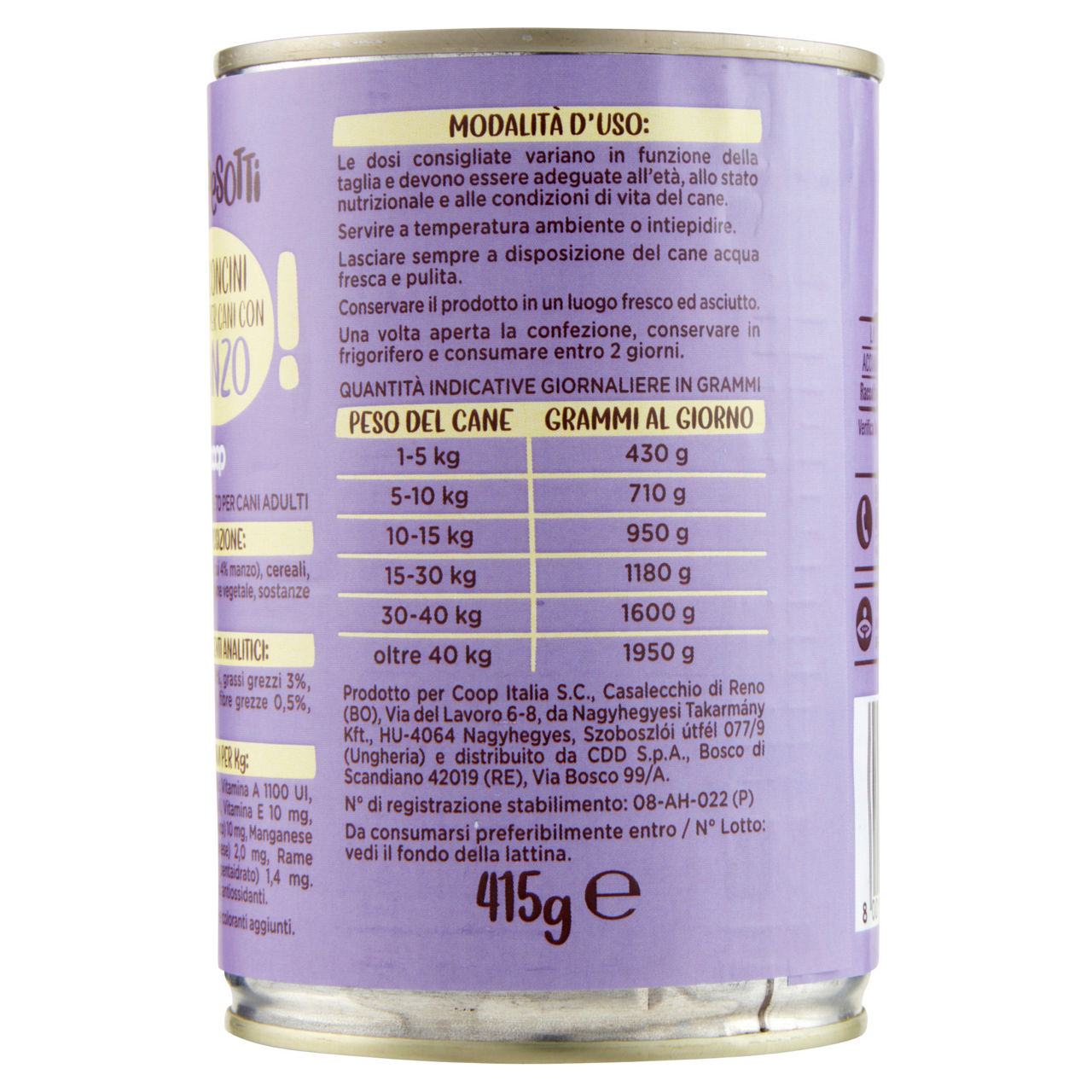 Umido cane bocconcini per cani manzo lattina coop g415 - Immagine 51