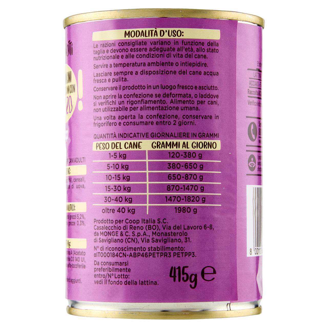 Umido per cani bocconcini manzo 415 gr - Immagine 31