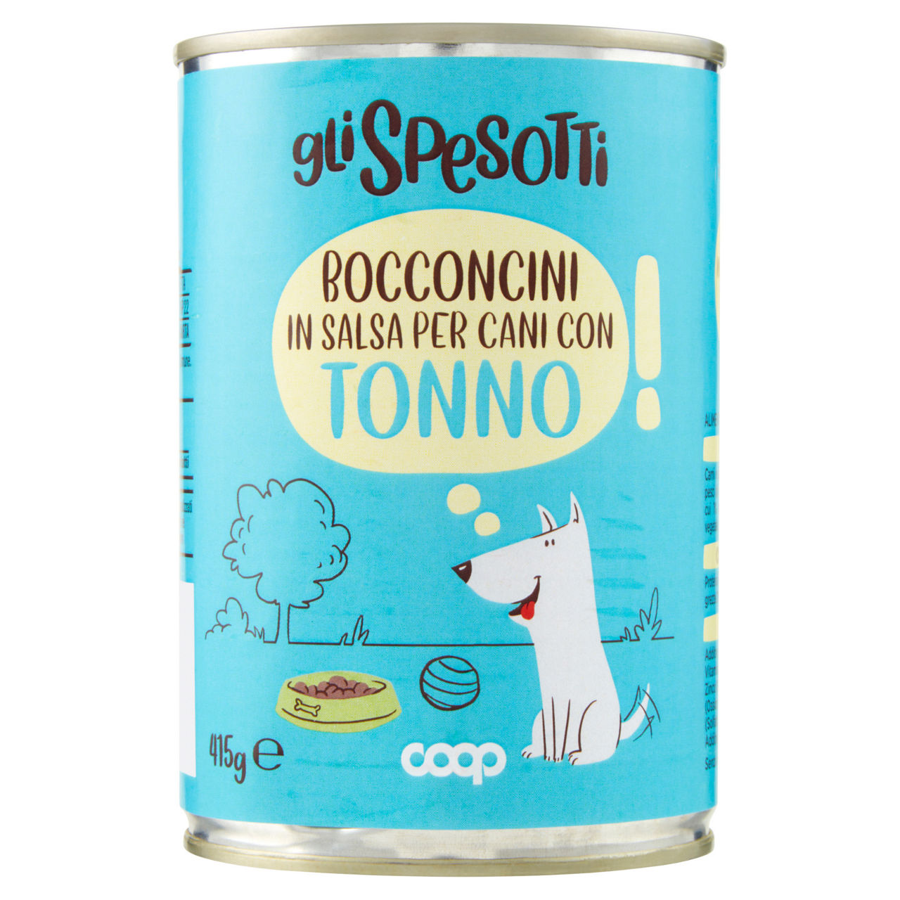 Umido cane bocconcini per cani tonno e carote lattina coop g415 - Immagine 01