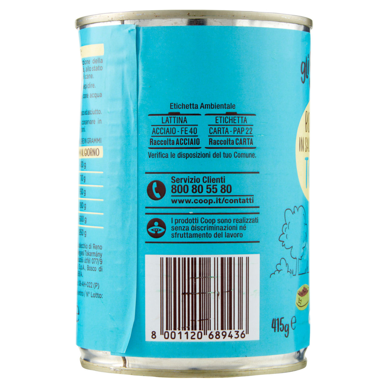 Umido cane bocconcini per cani tonno e carote lattina coop g415 - Immagine 21