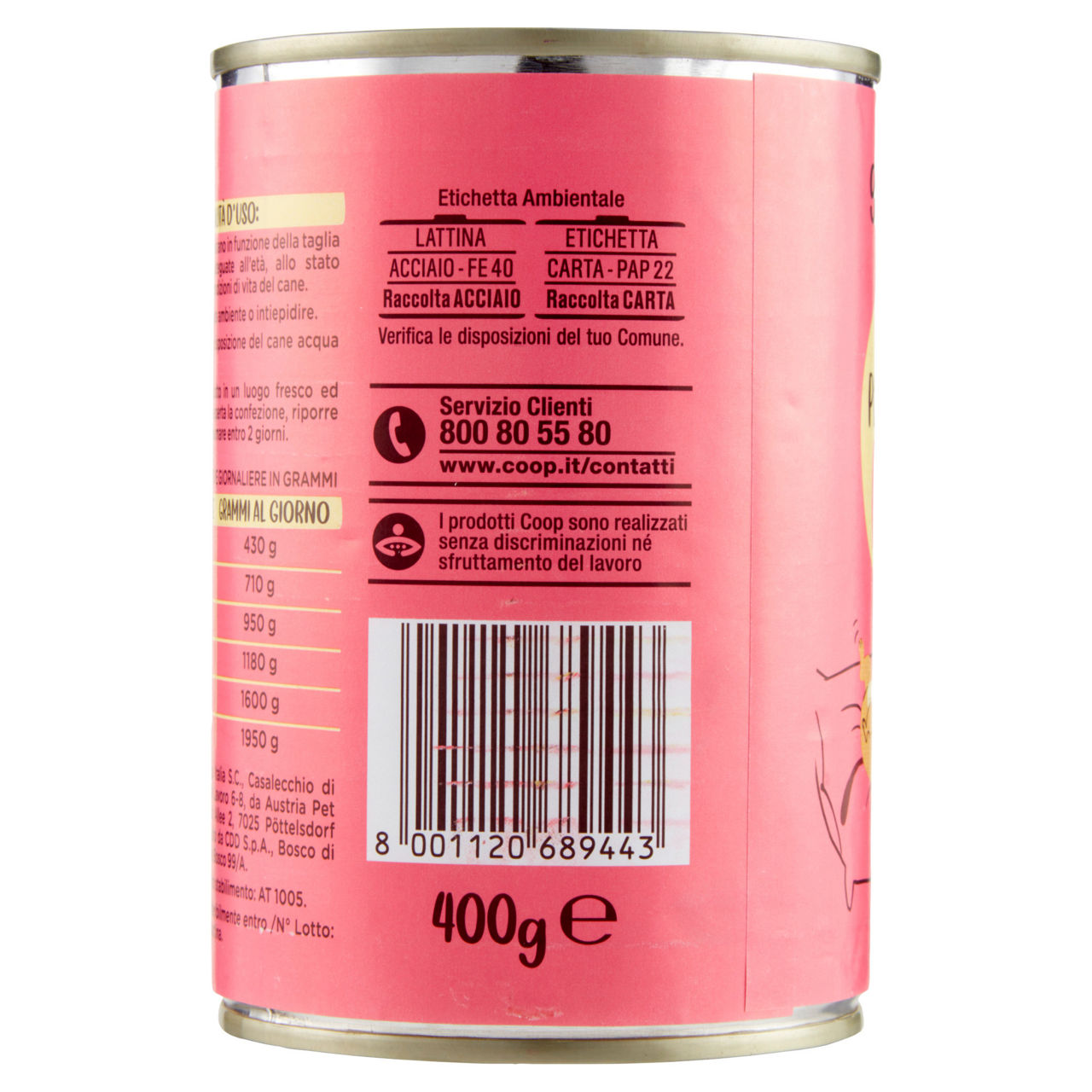Umido cane pate' per cani pollo lattina coop g400 - Immagine 51