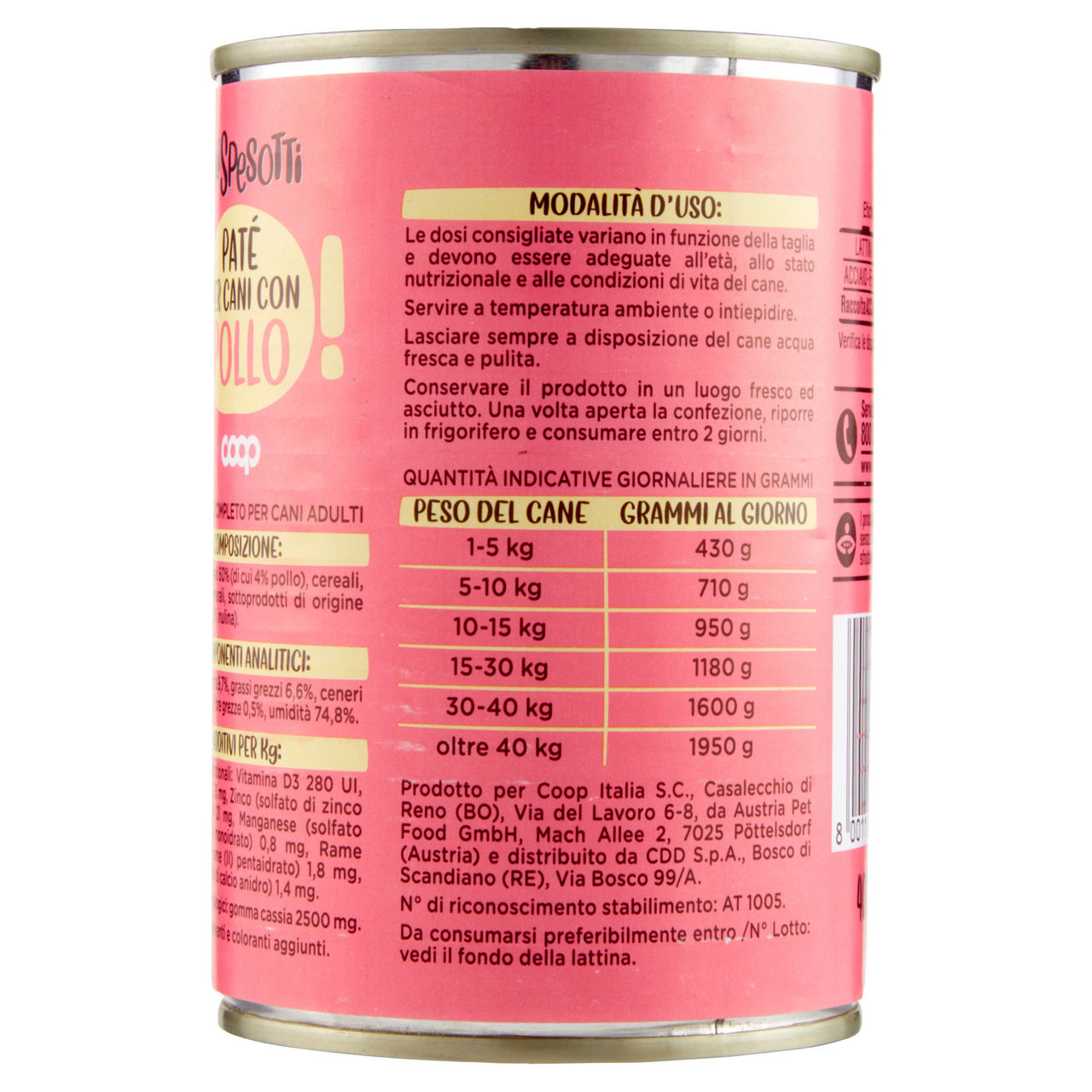 Umido cane pate' per cani pollo lattina coop g400 - Immagine 31