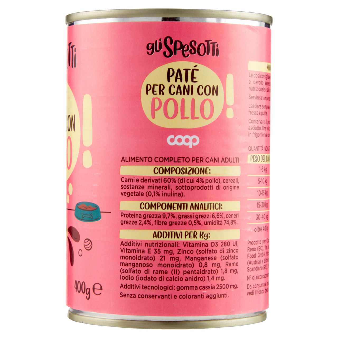 Umido cane pate' per cani pollo lattina coop g400 - Immagine 21