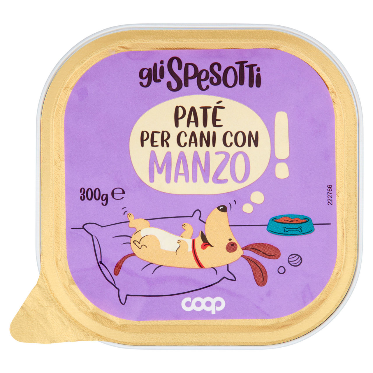 Umido cane patè per cane manzo vaschetta coop g300 - Immagine 01