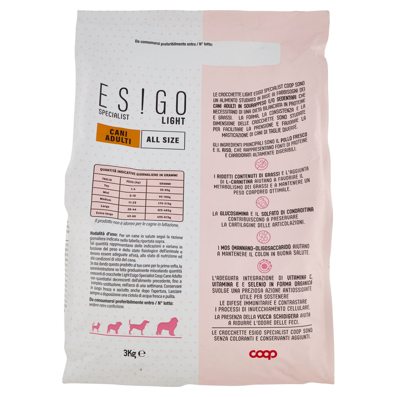 Secco cane crocc.cani adulti light pollo/riso esigo spec coop sacco kg 3 - Immagine 31