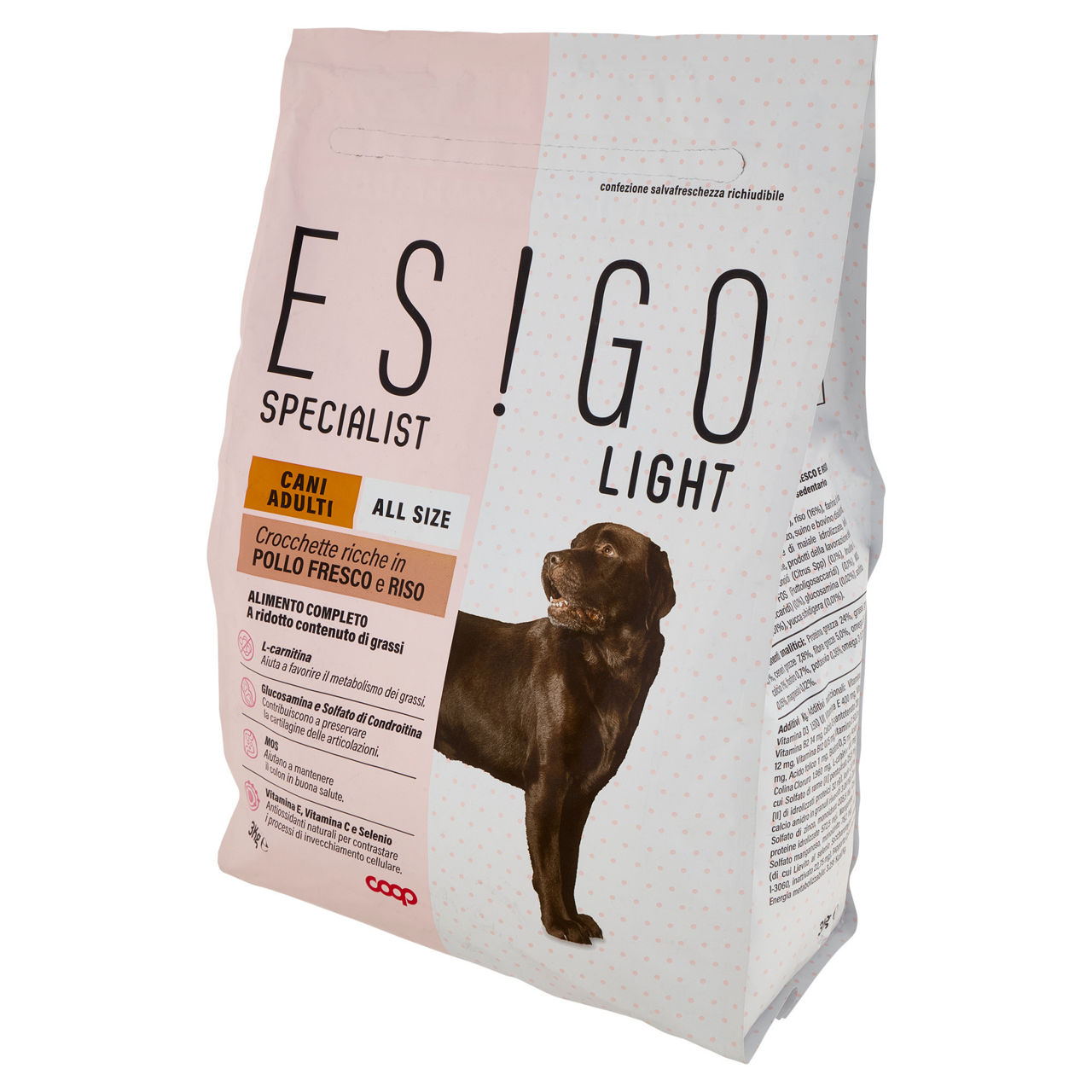 Secco cane crocc.cani adulti light pollo/riso esigo spec coop sacco kg 3 - Immagine 21