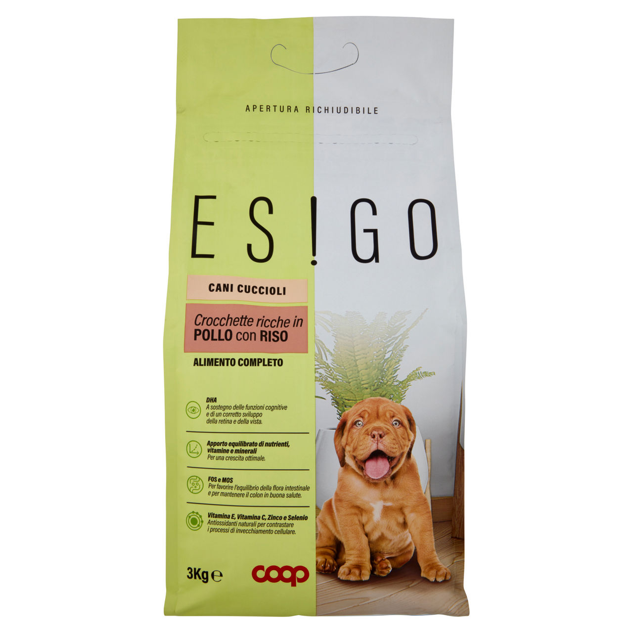 Secco cane crocc.cani cuccioli pollo e riso esigo coop kg 3