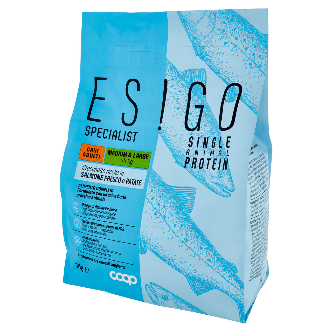 Secco cane crocc.cani adulti monopr.salm/patate tg.med/large esigo spec coop kg3 - Immagine 41