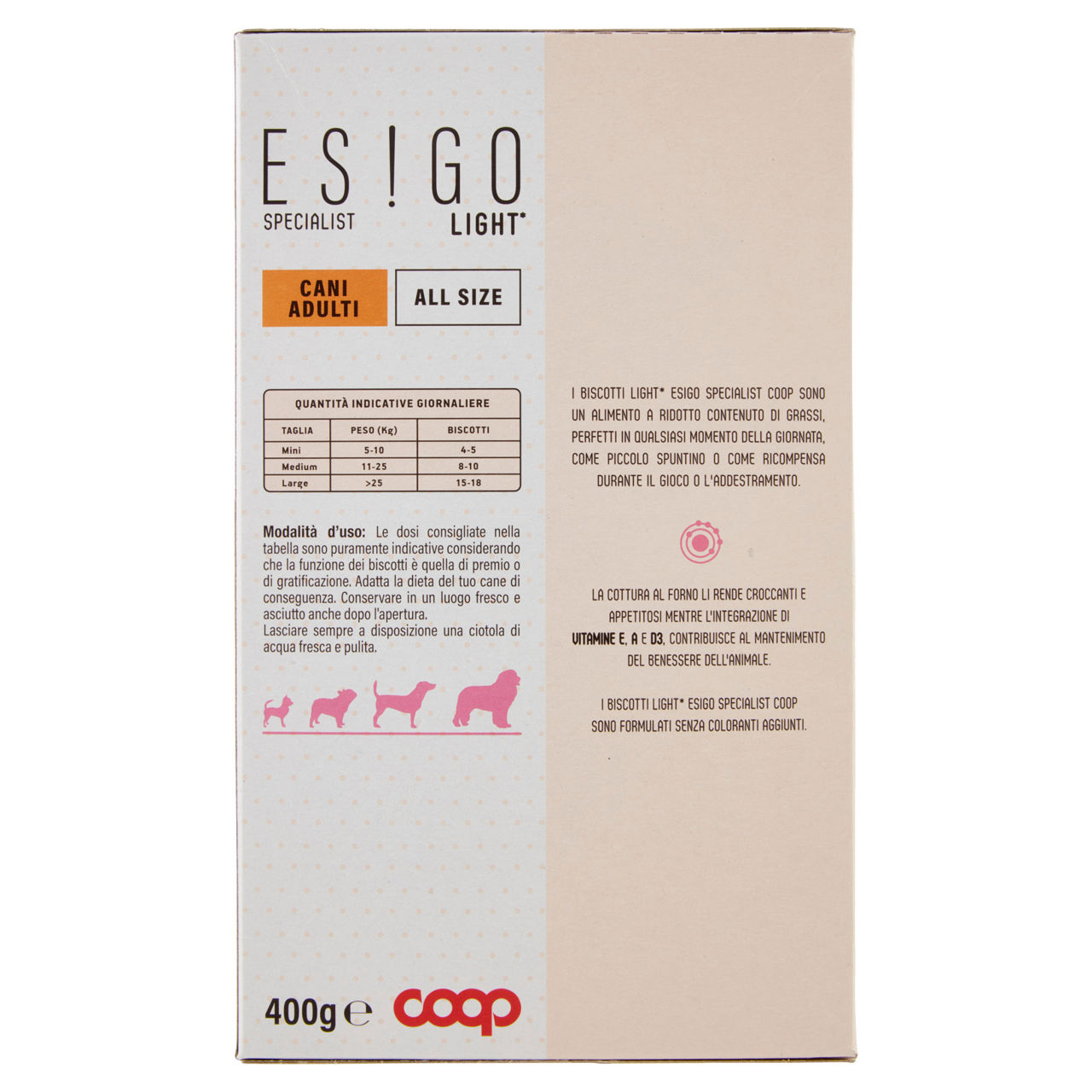Biscotti cani adulti light esigo spec coop g400 - Immagine 11
