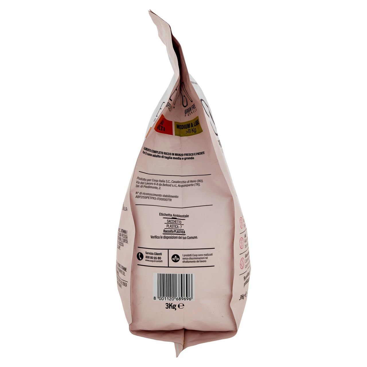 Crocchette per cani adulti taglia media e grande grainfree al manzo 3 kg - Immagine 31