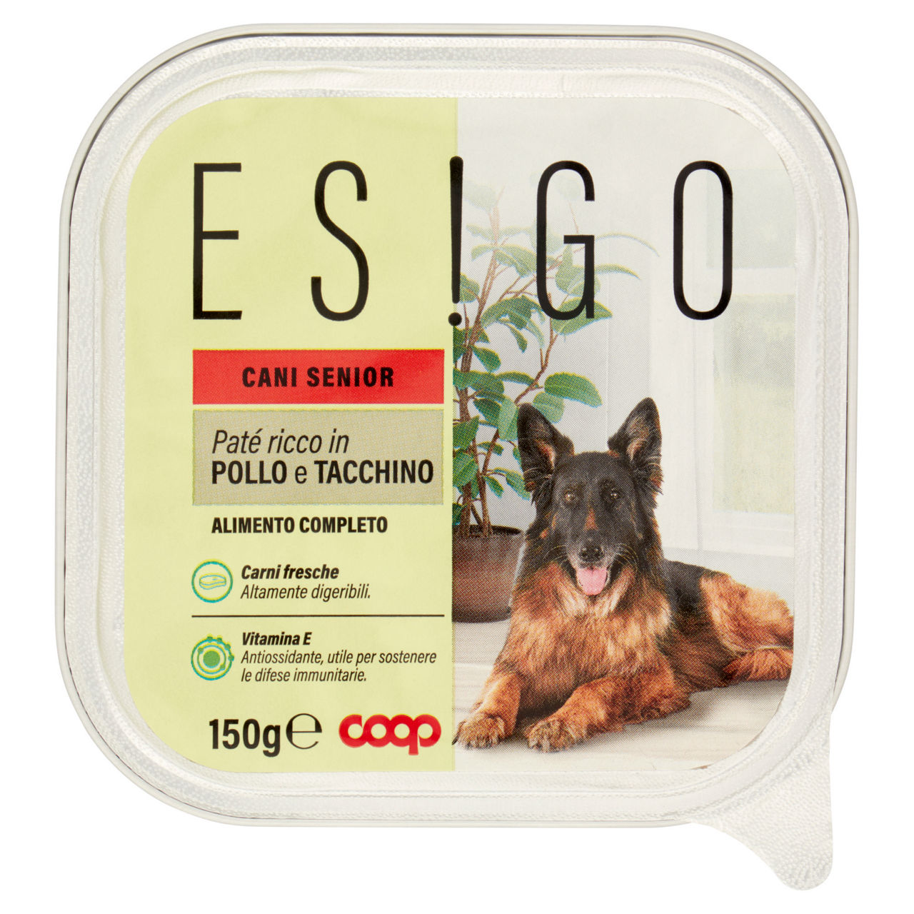 Umido cane patè per cani senior pollo e tacchino esigo coop g150