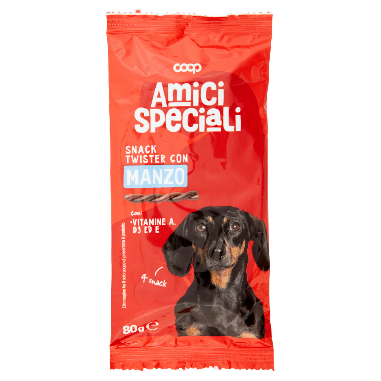 Snack per cane twister gusto manzo amici speciali coop g80 - Immagine 01