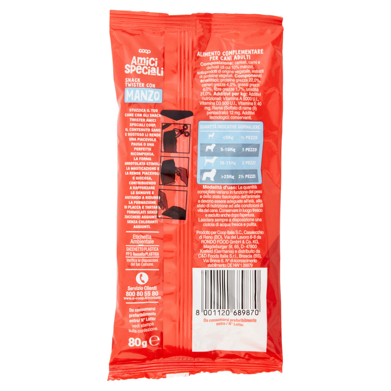 Snack per cane twister gusto manzo amici speciali coop g80 - Immagine 21