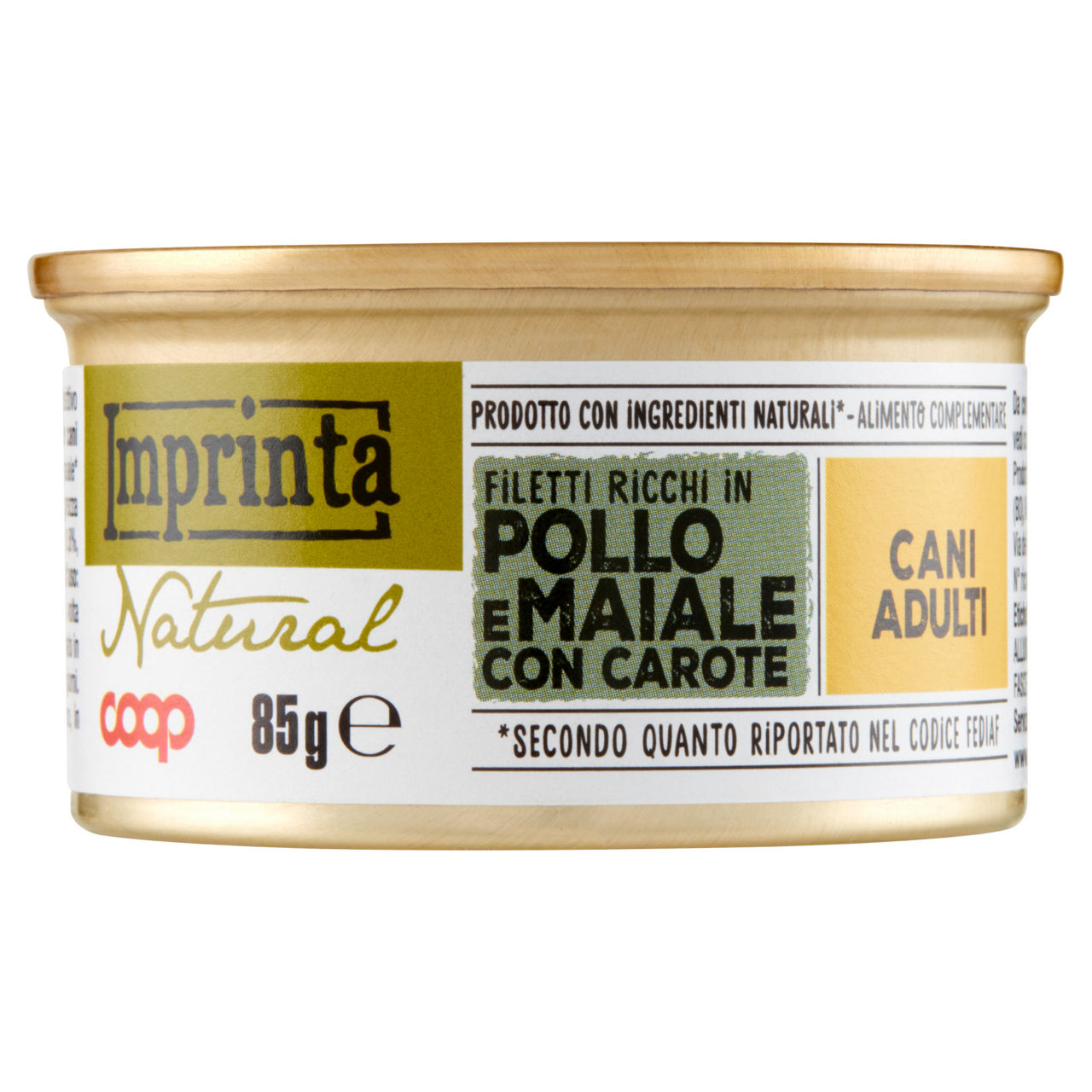Umido per cani adulti filetti naturali pollo maiale e carote 85 gr