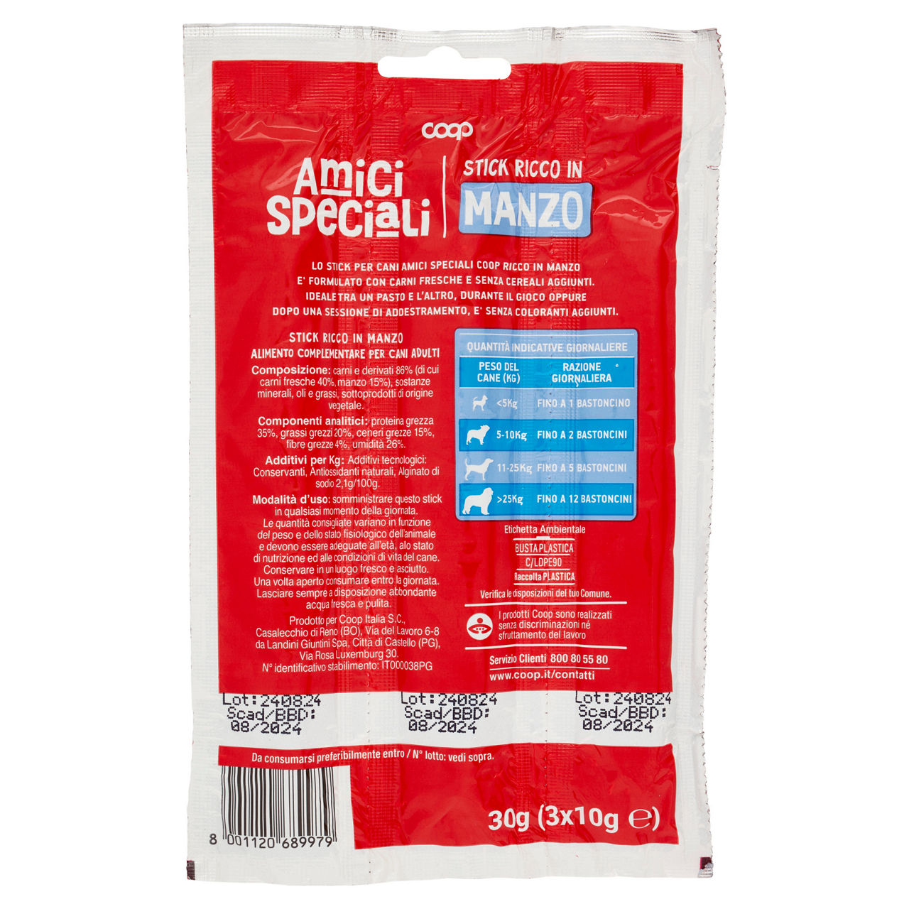 Stick per cani manzo amici speciali coop g10x3 - Immagine 51