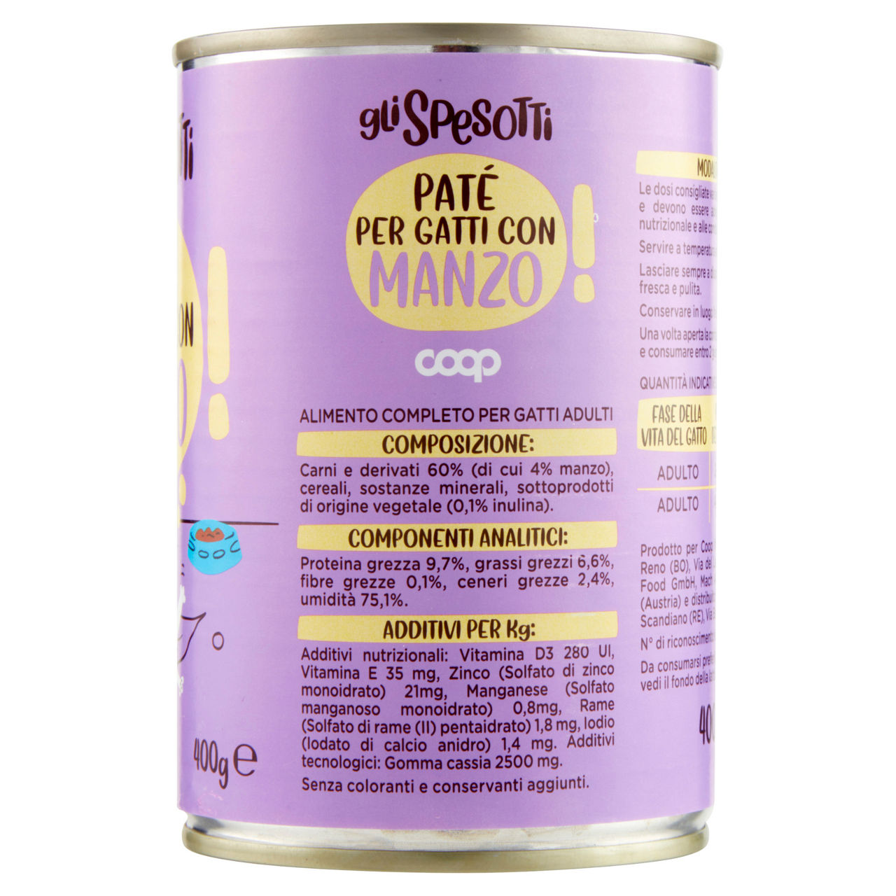 Umido gatto pate' per gatti con manzo coop g400 - Immagine 31