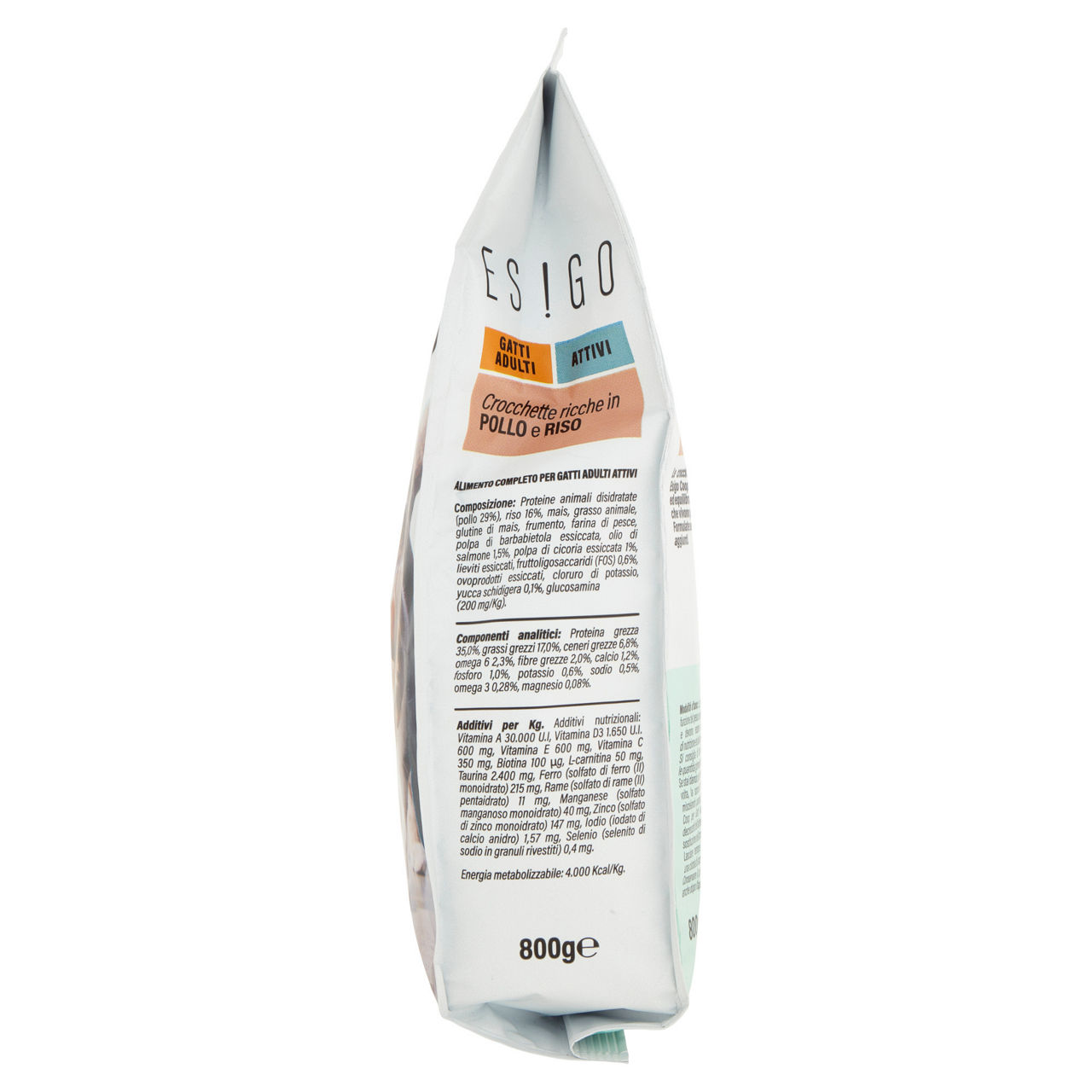 Secco gatto crocchette gatti attivi pollo/riso esigo coop g800 - Immagine 11