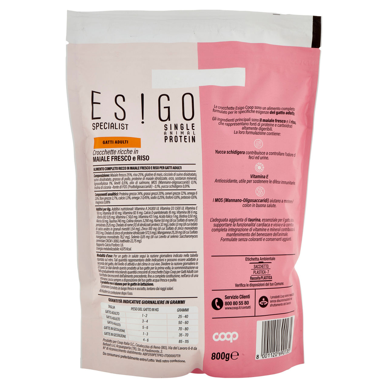 Secco gatto crocchette monoprot maiale per gatti adulti  esigo sp coop g800 - Immagine 11