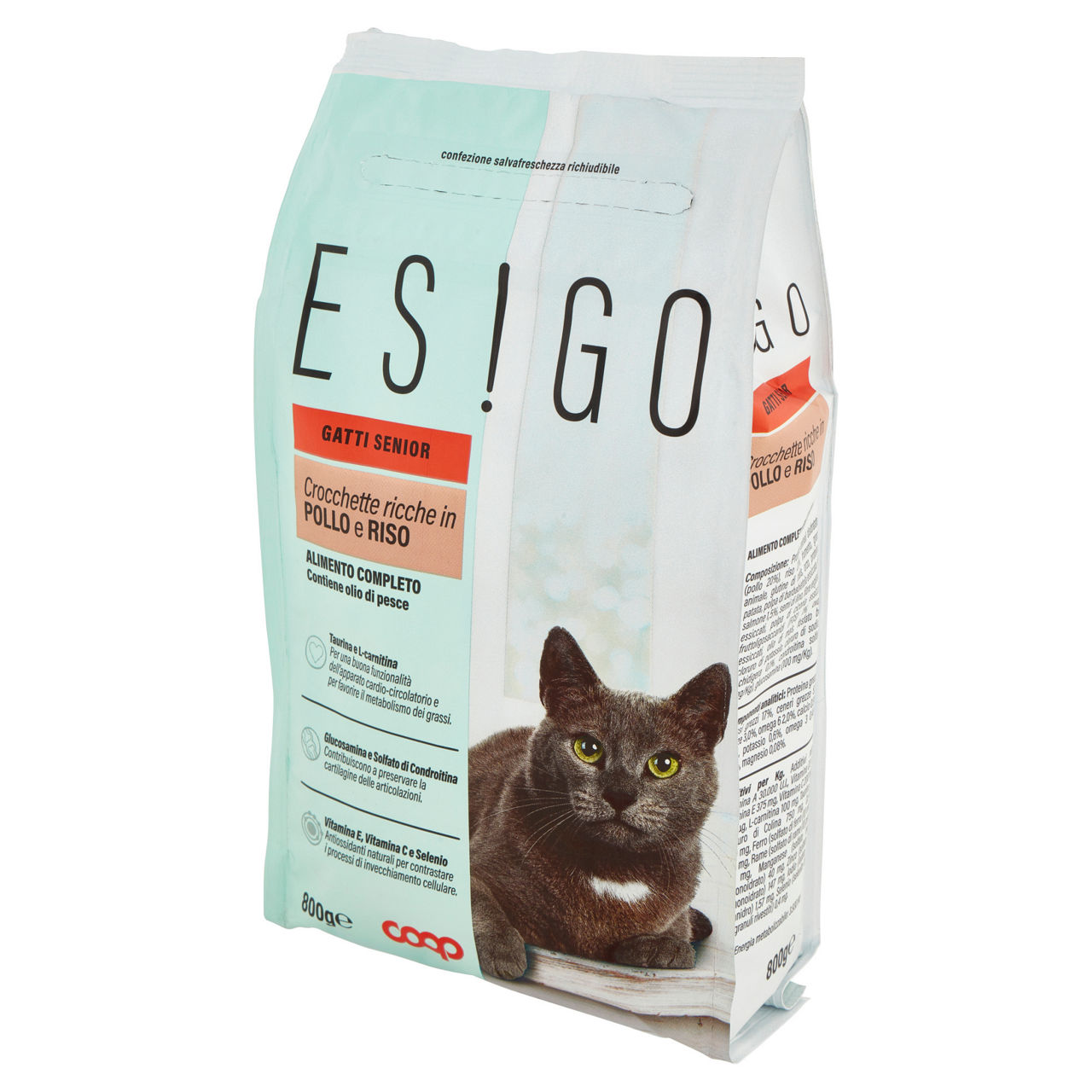 Secco gatto crocchette gatti anziani pollo e riso esigo coop g800 - Immagine 41