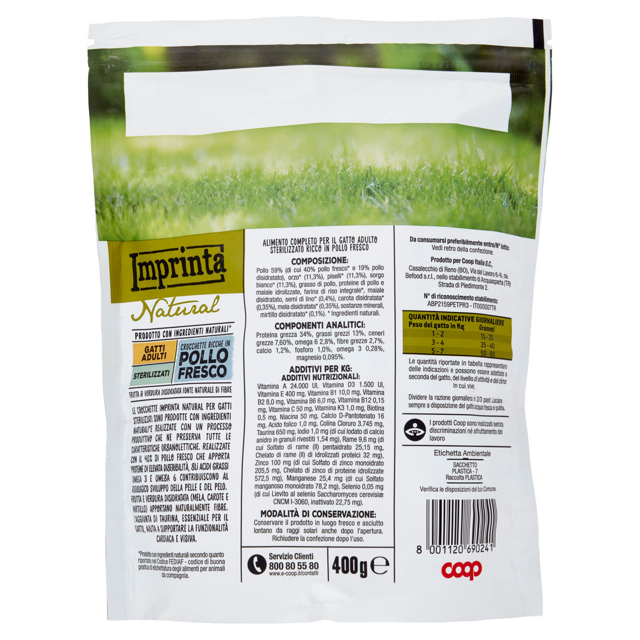 Secco gatto crocchette naturali per gatti sterilizzati pollo imprinta coop g400 - Immagine 41