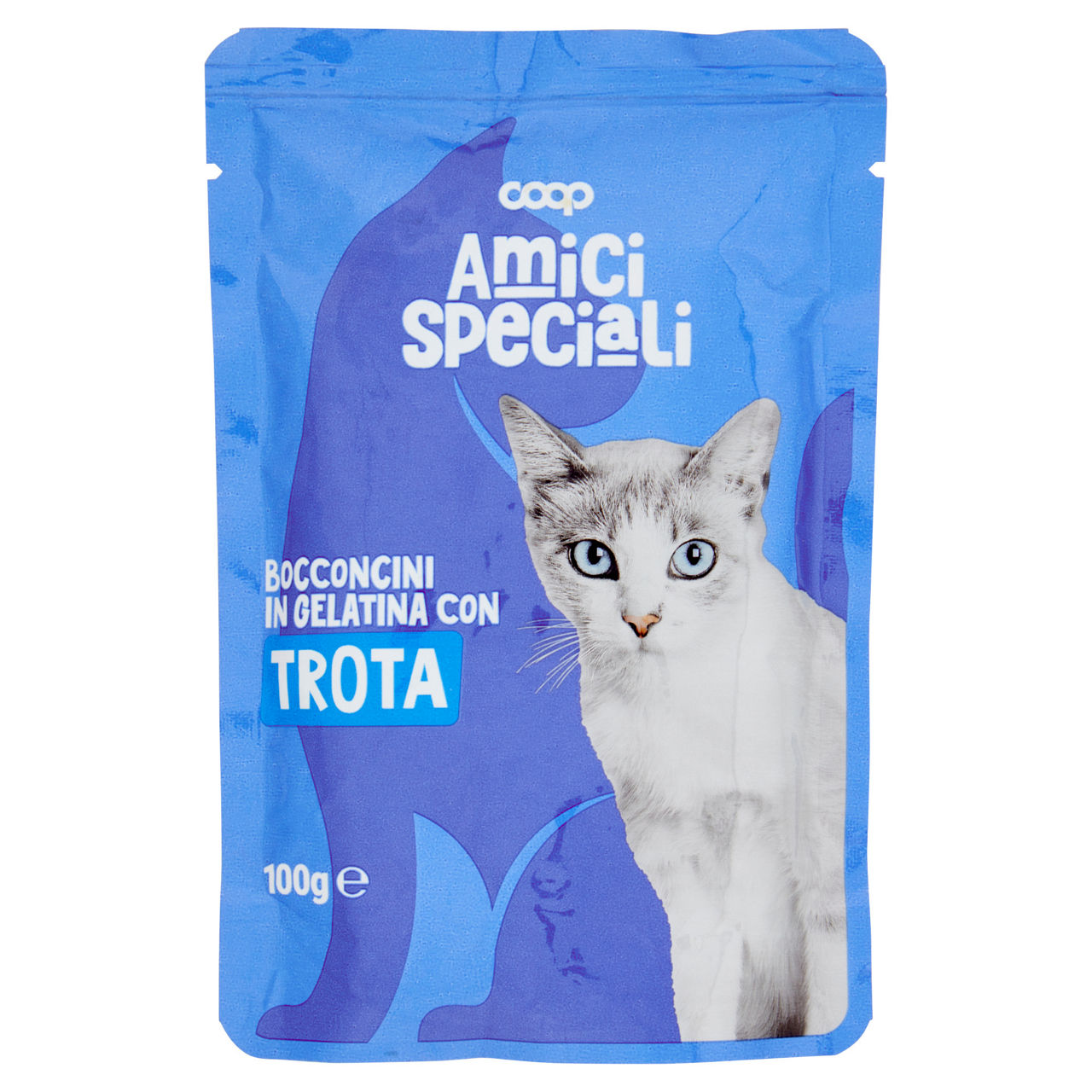 Umido gatto bocconcini per gatti trota amici speciali coop busta g100 - Immagine 01