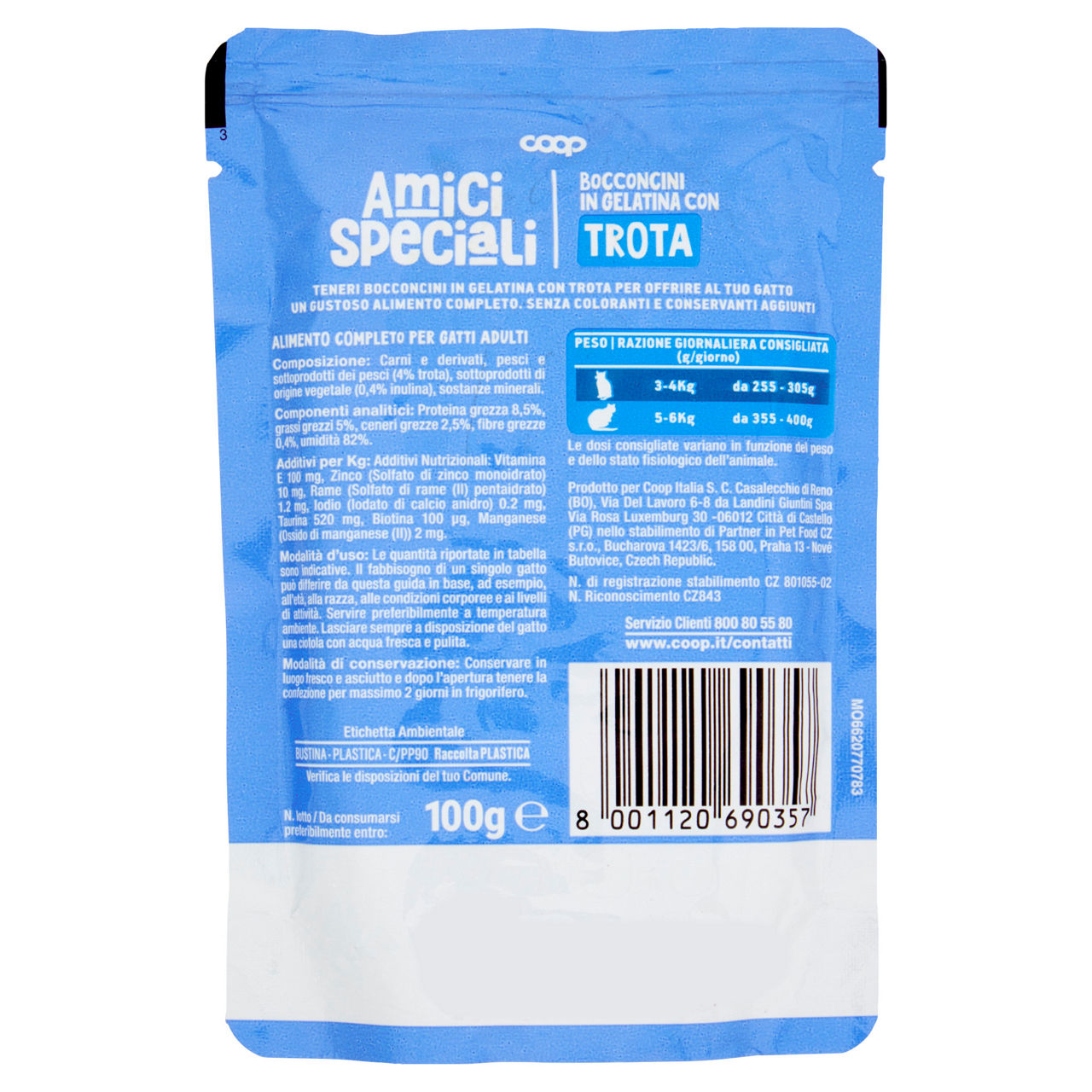 Umido gatto bocconcini per gatti trota amici speciali coop busta g100 - Immagine 41