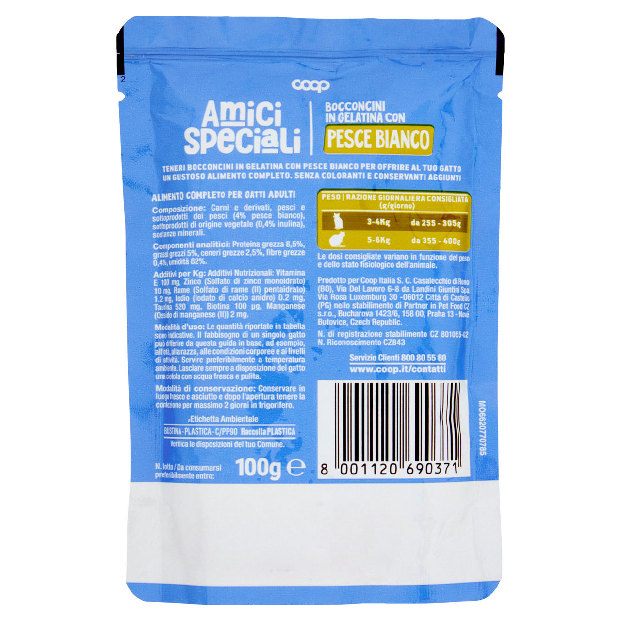 Umido gatto bocconcini per gatti pesce bianco amici speciali coop busta g100 - Immagine 41