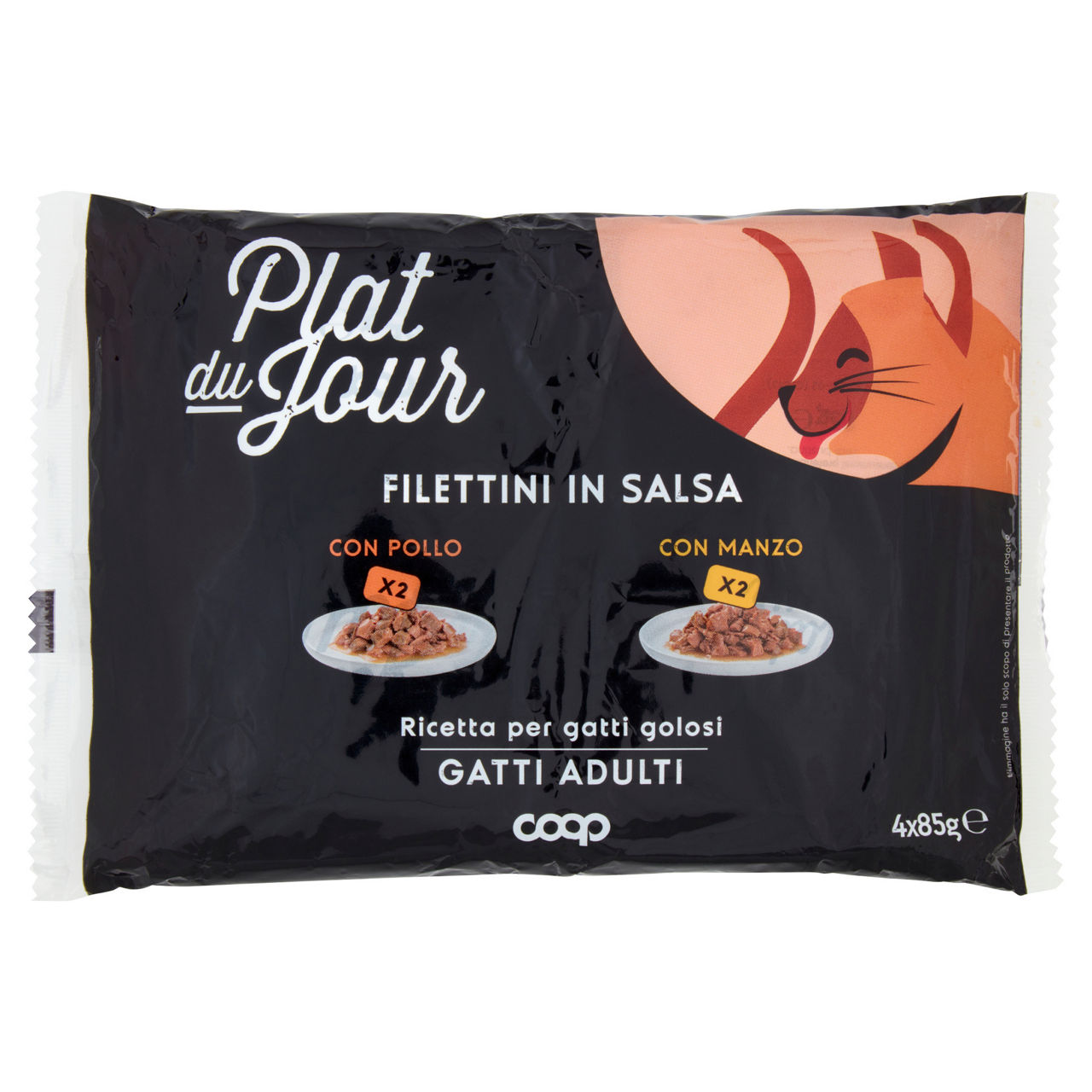 Umido gatto filettini in salsa manzo e pollo plat du jour coop g85x4