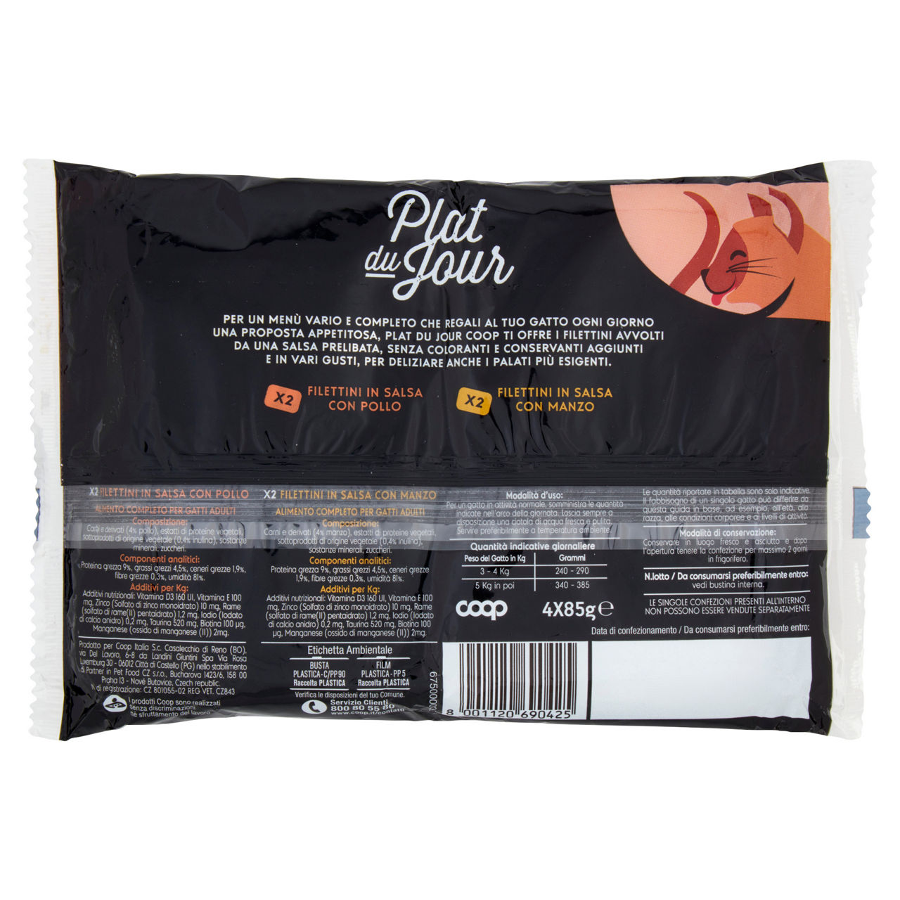 Umido gatto filettini in salsa manzo e pollo plat du jour coop g85x4 - Immagine 11