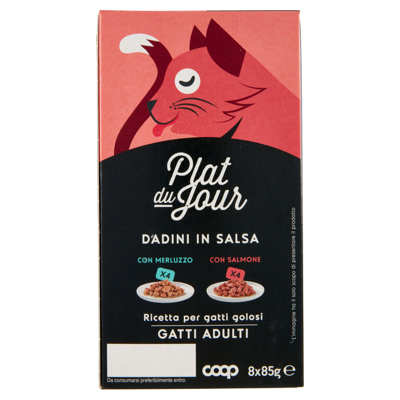 Umido gatto multipack dadini in salsa -4 merl/4 salm-plat du jour coop g85x8 - Immagine 31