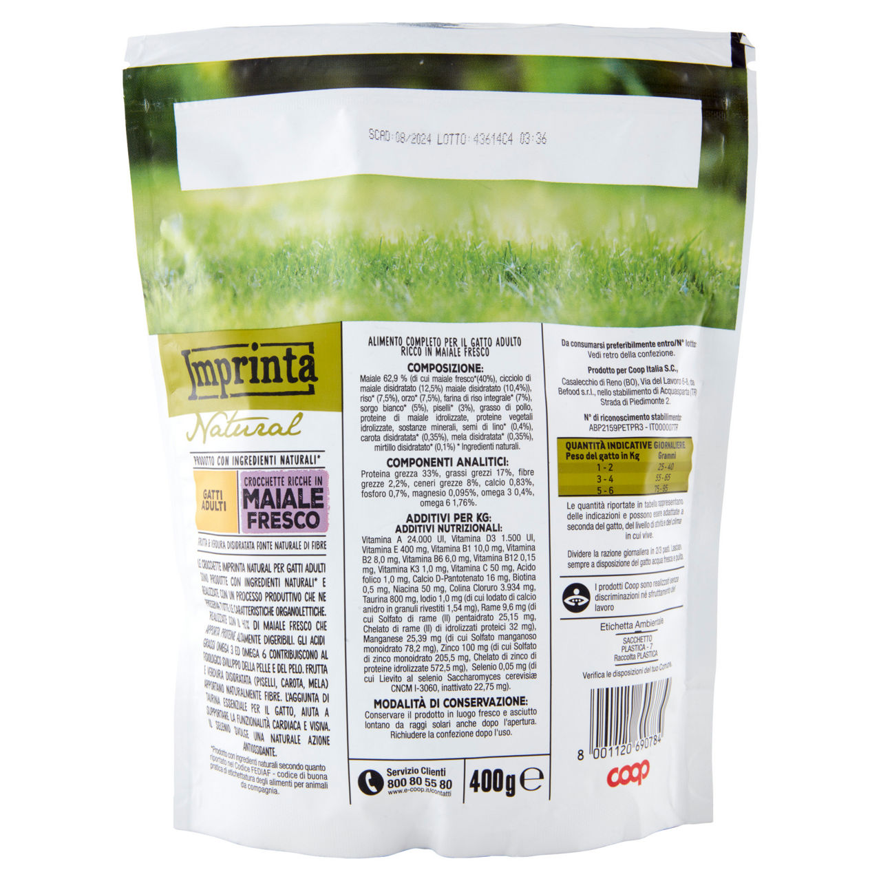Secco gatto crocchette per gatti adulti naturali maiale imprinta coop g400 - Immagine 31
