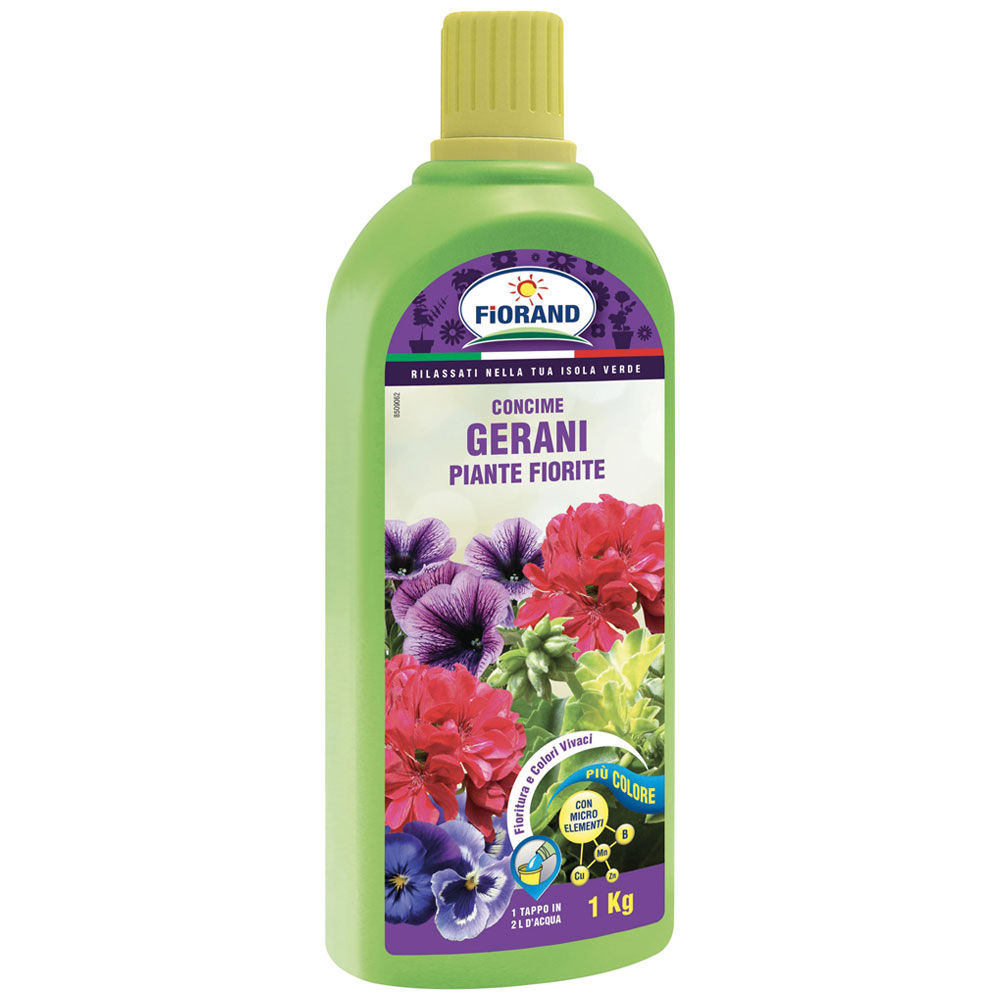 Concime liquido gerani e piante fiorite 1 kg