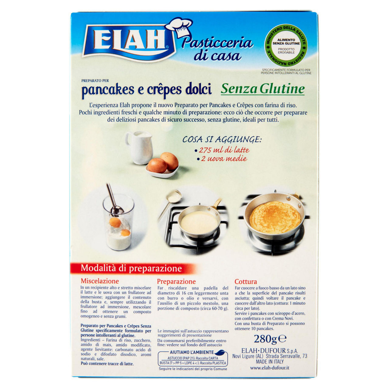 PREPARATO PANCAKES SENZA GLUTINE  ELAH G 280 - Immagine 41