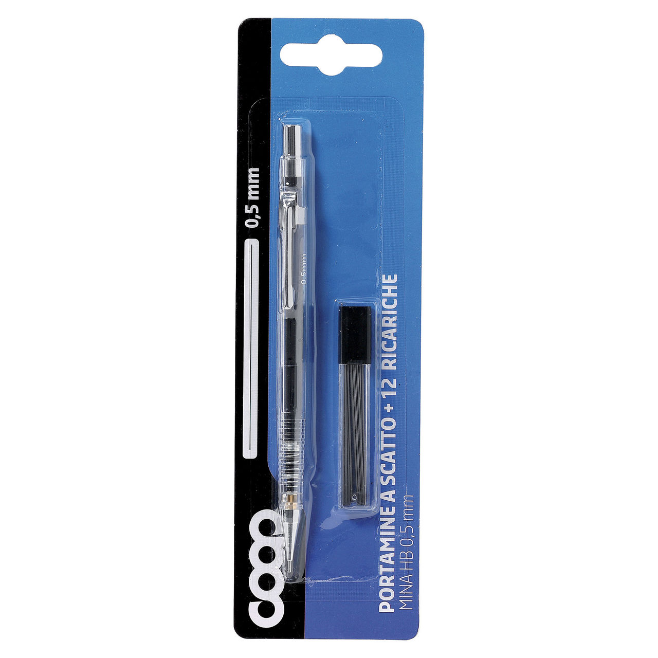 Portamine a scatto con 12 ricariche mina hb 0,5 mm - Immagine 11