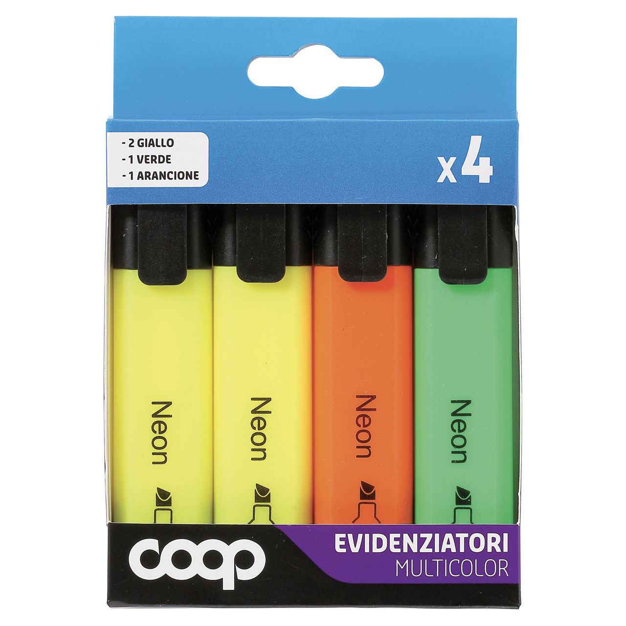 4 evidenziatori colori assortiti - Immagine 01