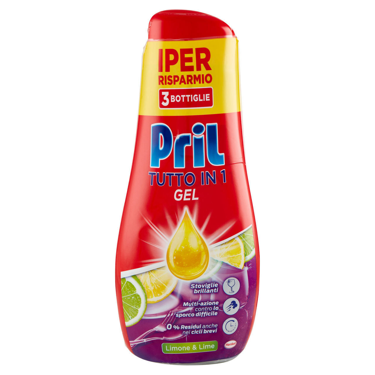Detersivo lavastoviglie gel tutto in uno limone 3 pz x 35 lavaggi