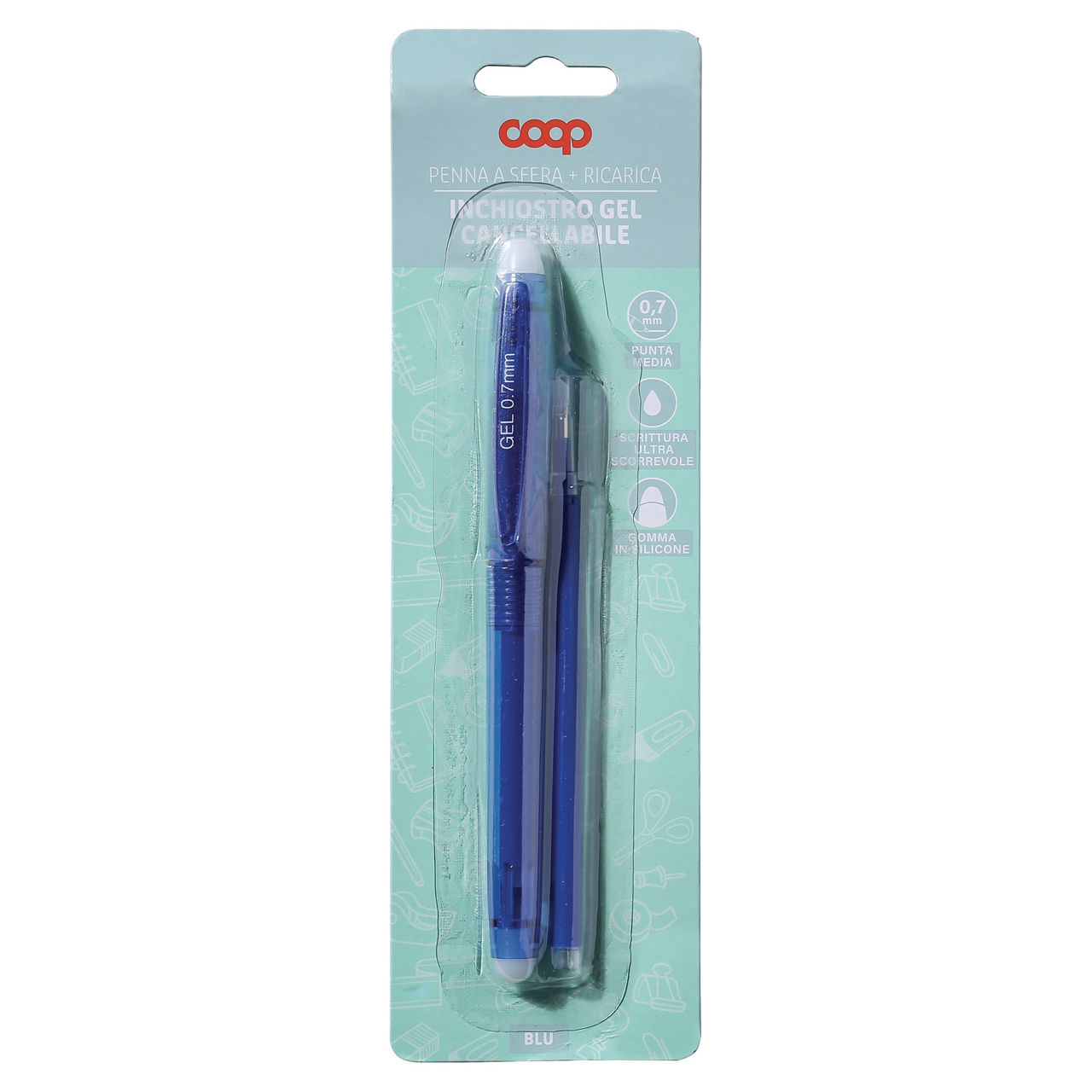 Penna cancellabile blu con ricarica punta 0,7 mm - Immagine 01