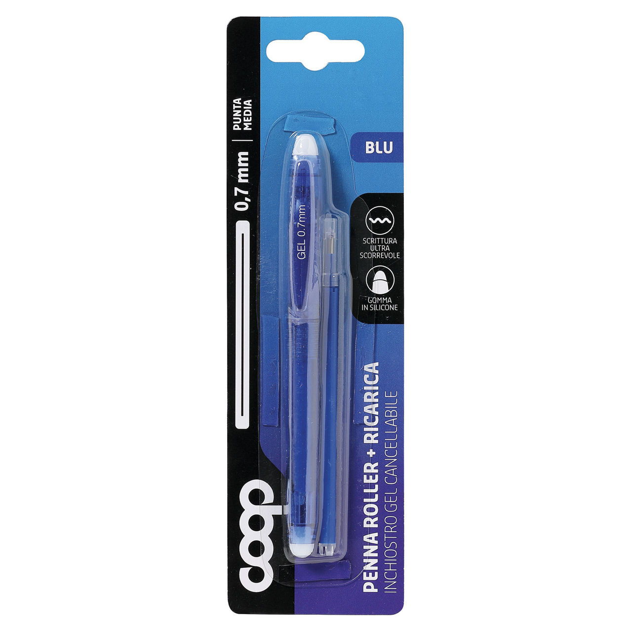 Penna cancellabile nero 0,7 mm con ricarica