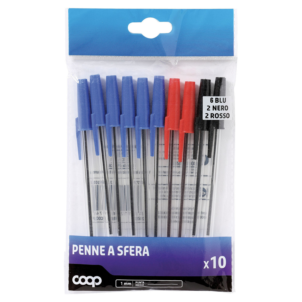 10 PENNE A SFERA COLORI ASSORTITI - Immagine 01