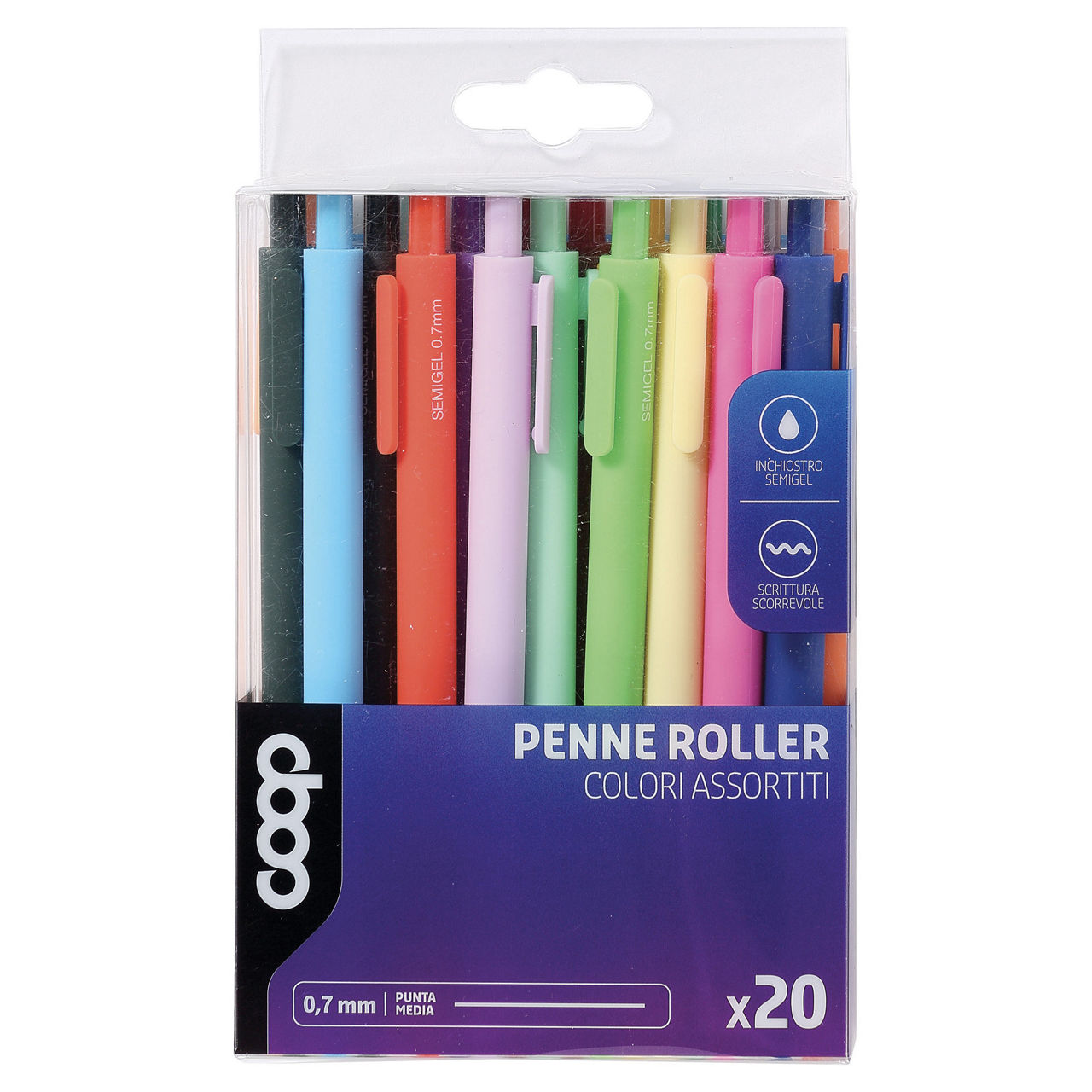Penne gel a scatto colori assortiti 20 pz