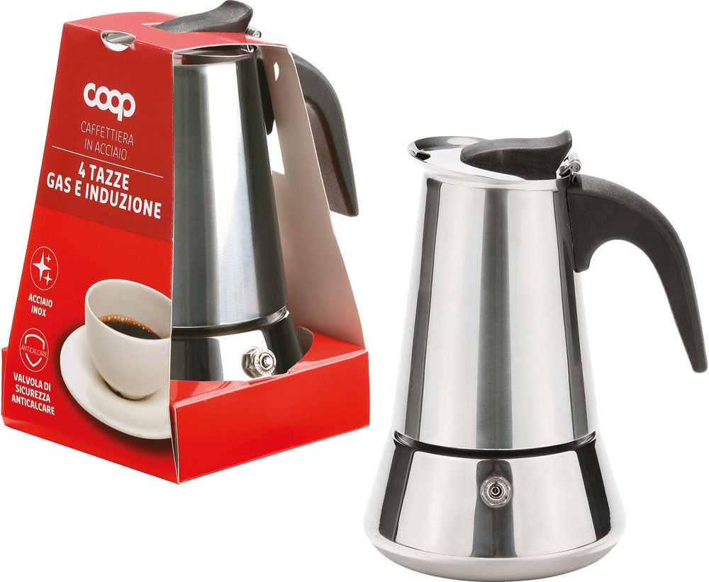 Caffettiera in acciaio inox gas e induzione 4 tazze - Immagine 11