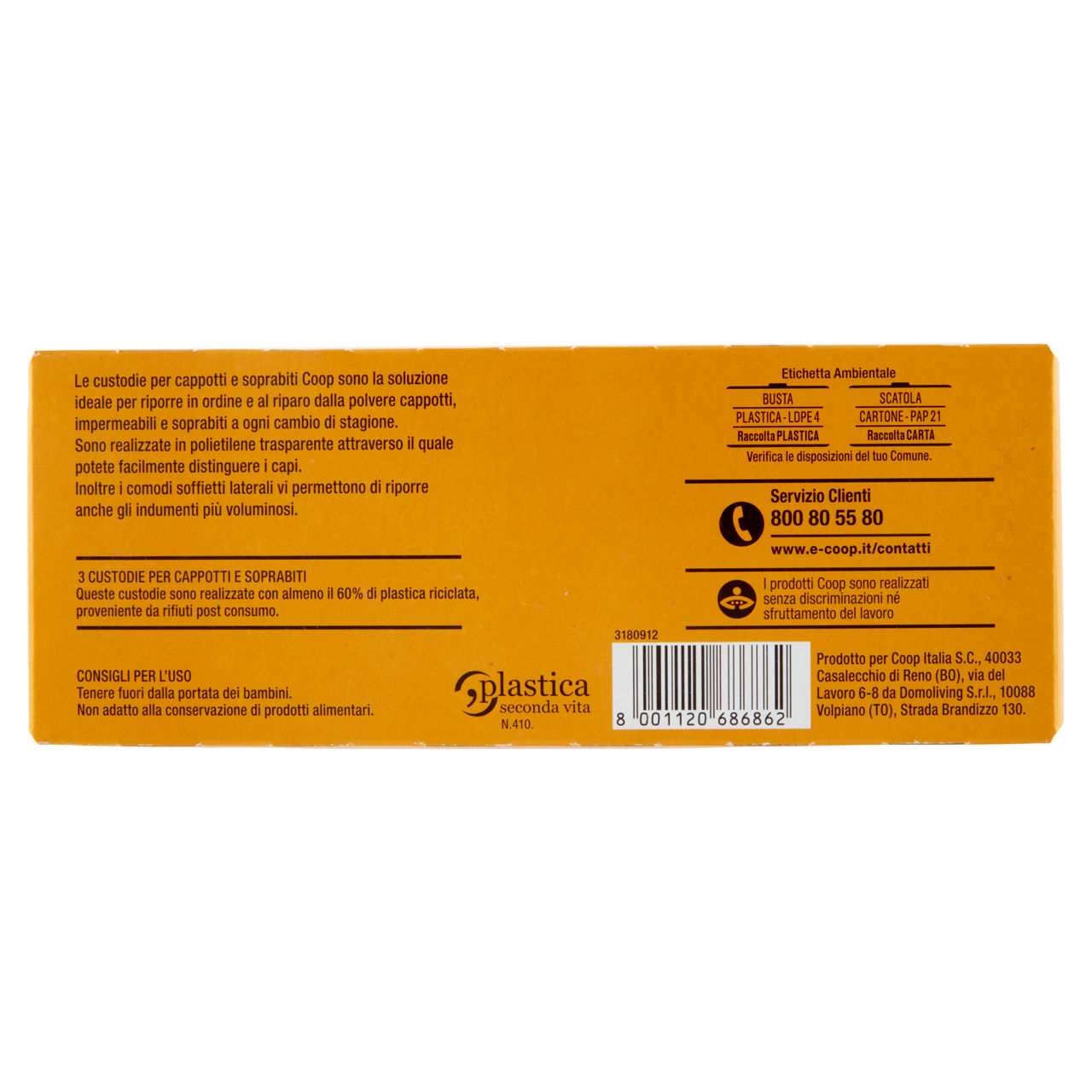 Custodie coop cappotti e soprabiti in plastica riciclata - 3pz - Immagine 11