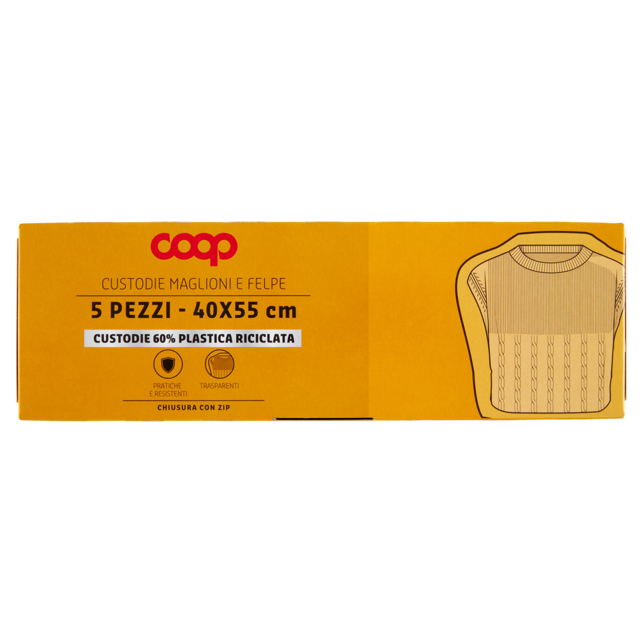Custodie coop maglioni e felpe in plastica riciclata - 5pz