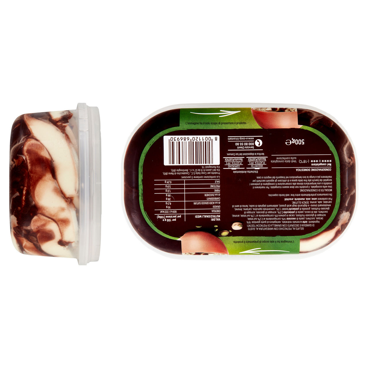 Gelato al pistacchio variegato gianduia 500 gr - Immagine 51