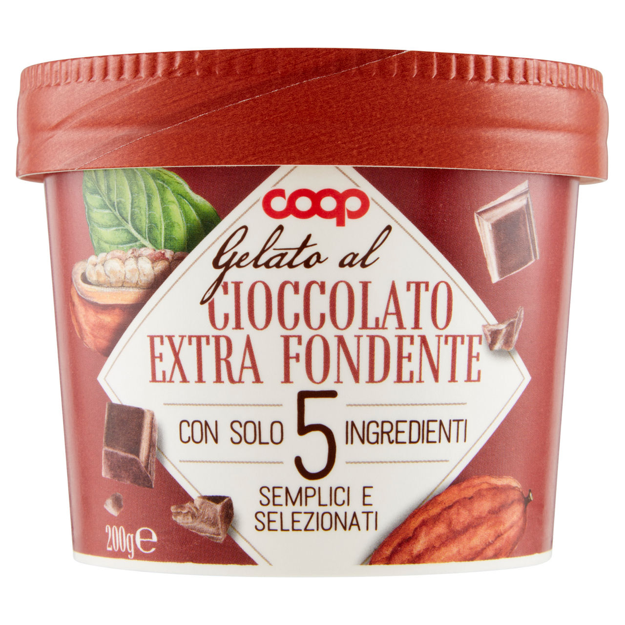 Gelato al cioccolato extra fondente 200 gr - Immagine 01