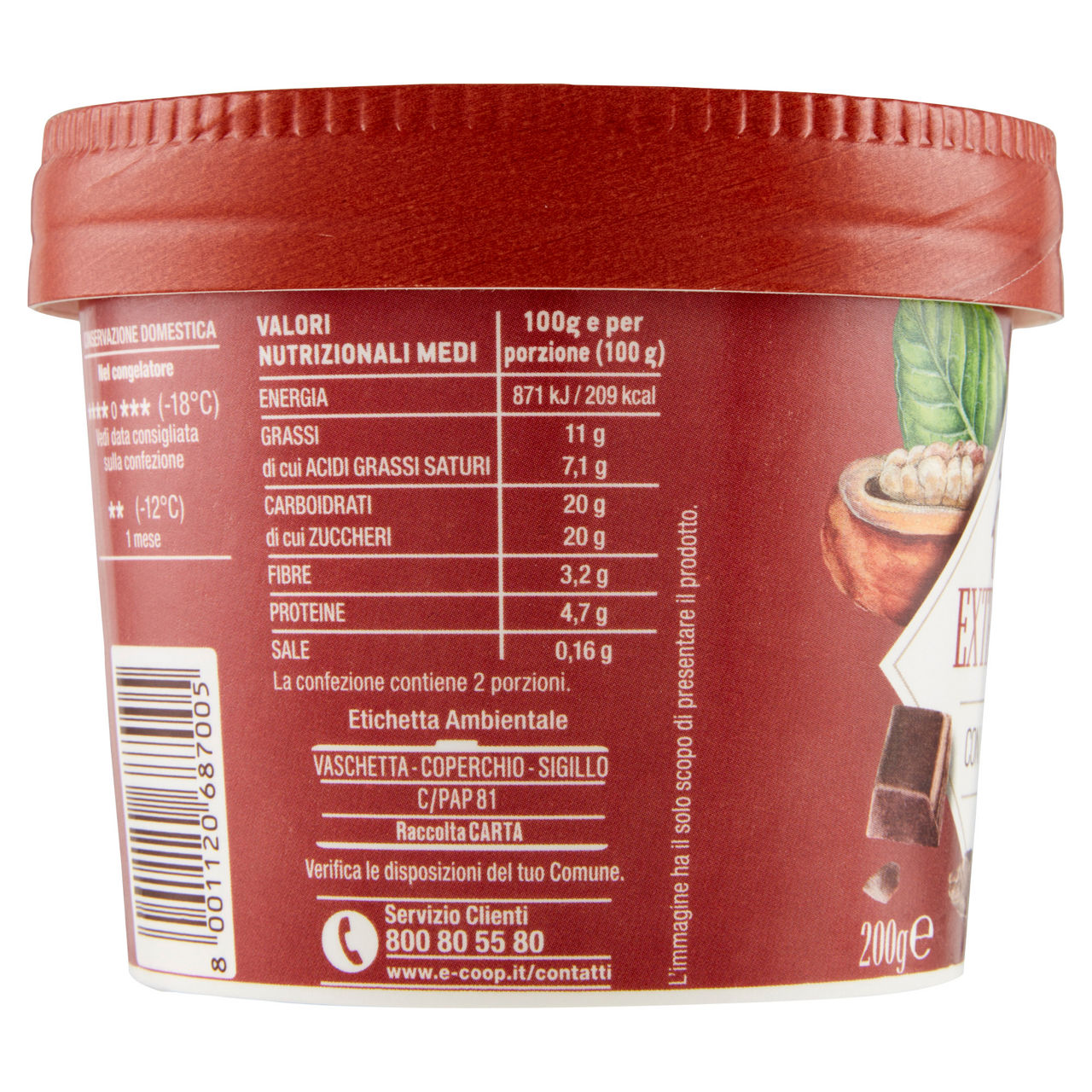 Gelato al cioccolato extra fondente 200 gr - Immagine 11